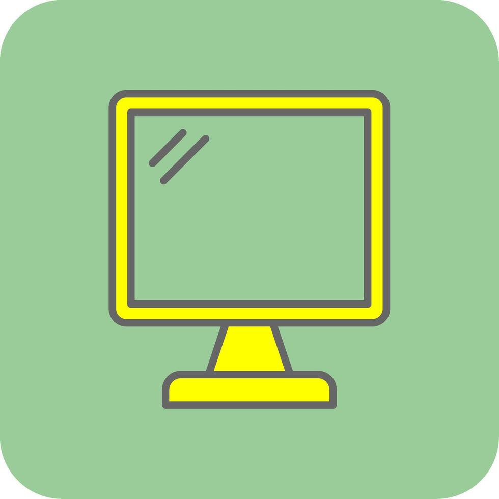 Monitor Screen Filled Yellow Icon vector