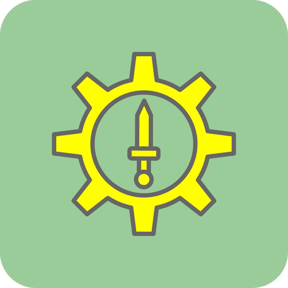 Attack Filled Yellow Icon vector
