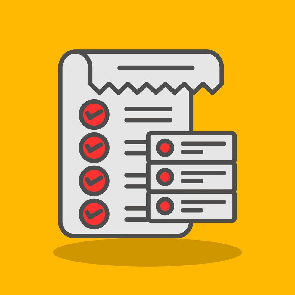 Data List Filled Shadow Icon vector