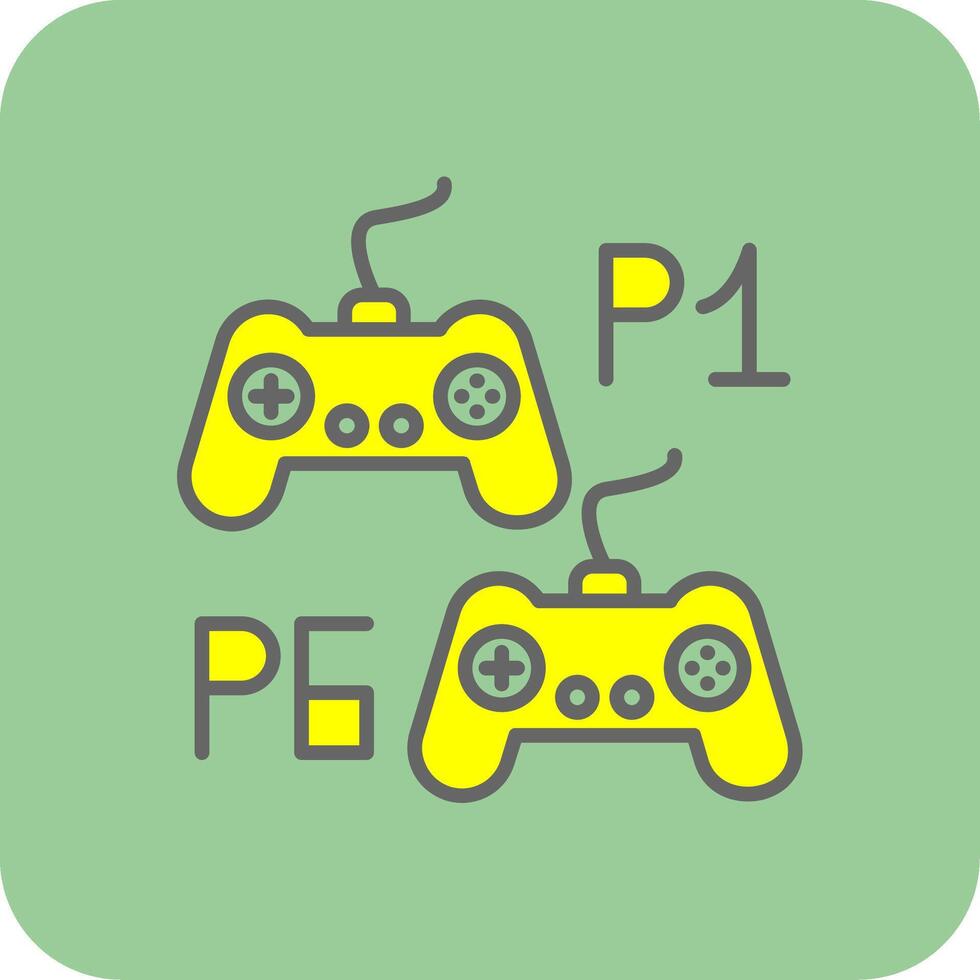 Player Versus Player Filled Yellow Icon vector