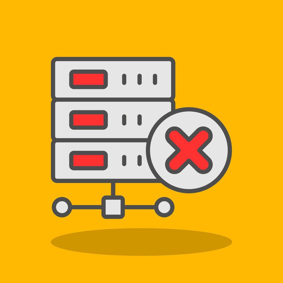 Eliminar base de datos lleno sombra icono vector