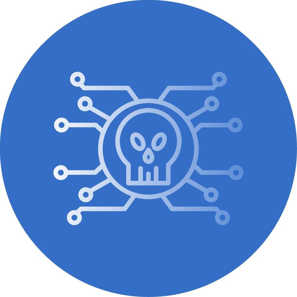 Cyber Attack Flat Bubble Icon vector