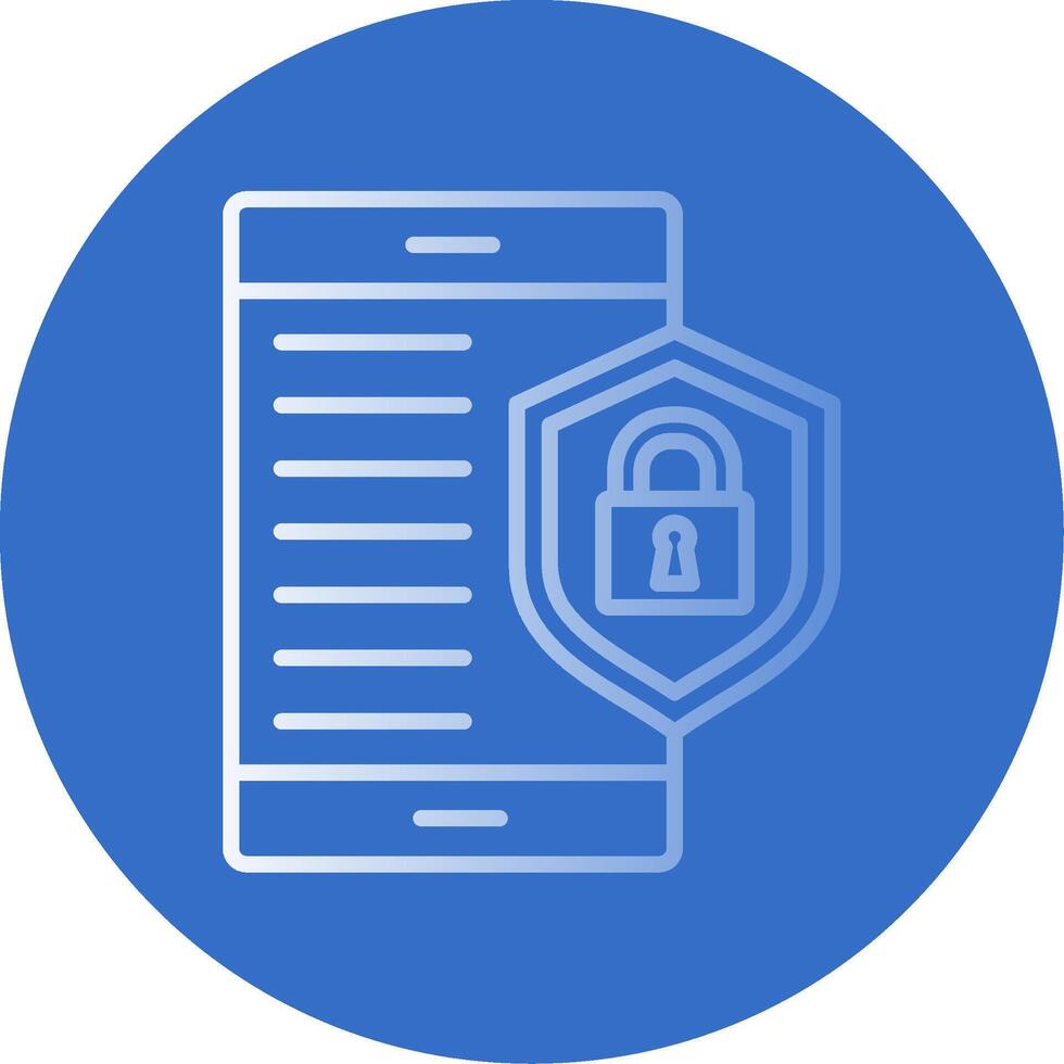Mobile Security Flat Bubble Icon vector