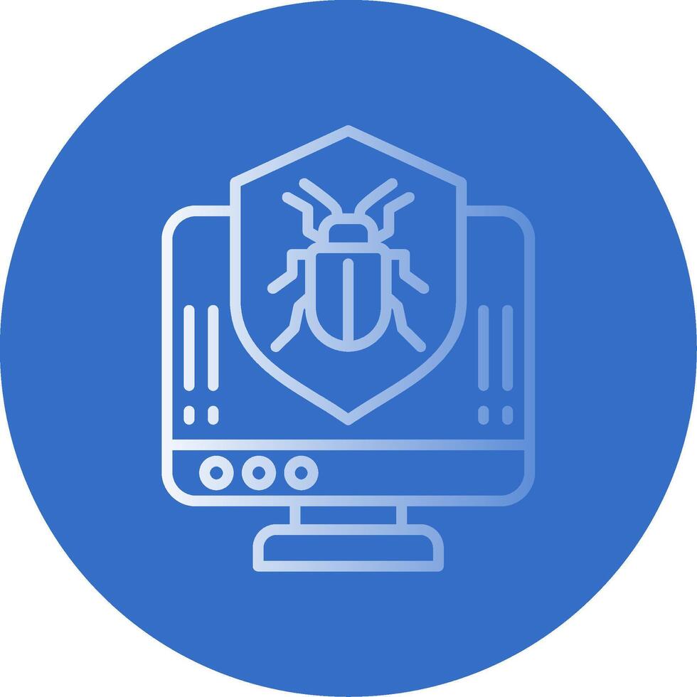 Anti Virus Shield Flat Bubble Icon vector