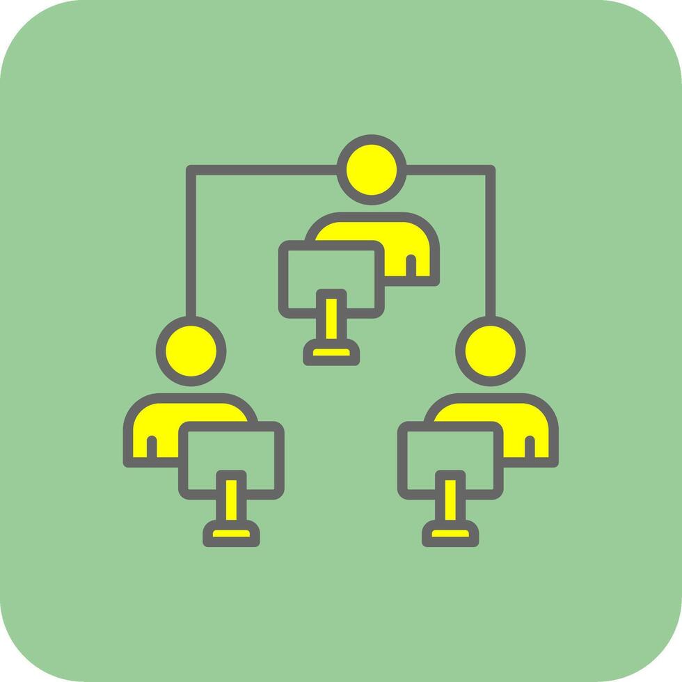 Network User Filled Yellow Icon vector