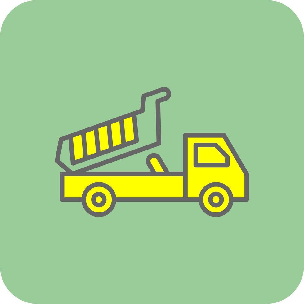 Tipper Filled Yellow Icon vector