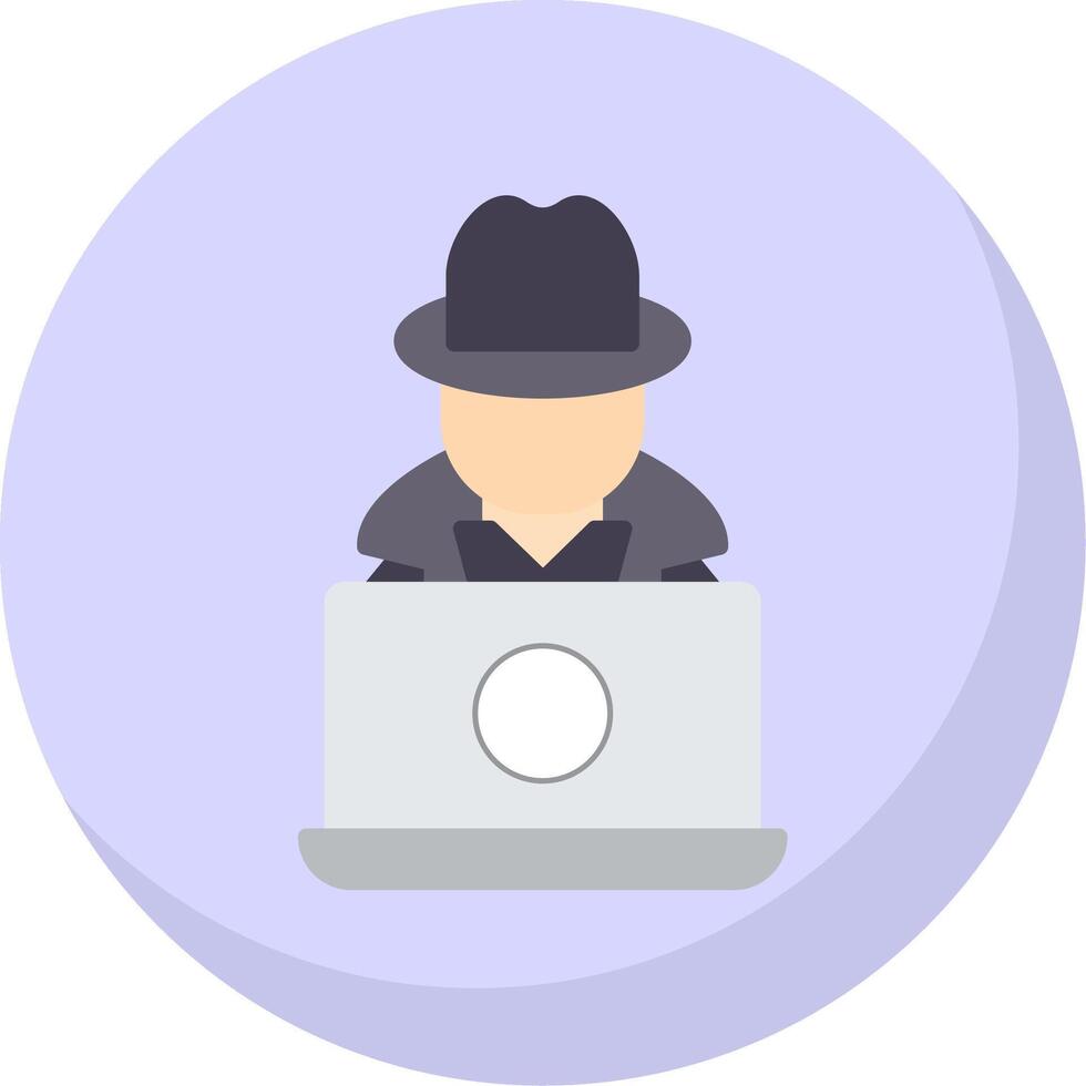 Hacker Flat Bubble Icon vector