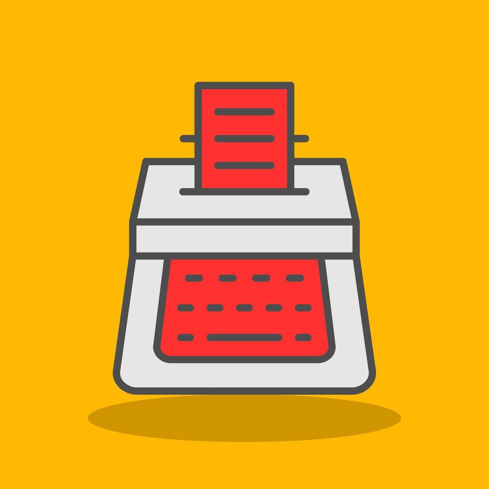 Typewriter Filled Shadow Icon vector