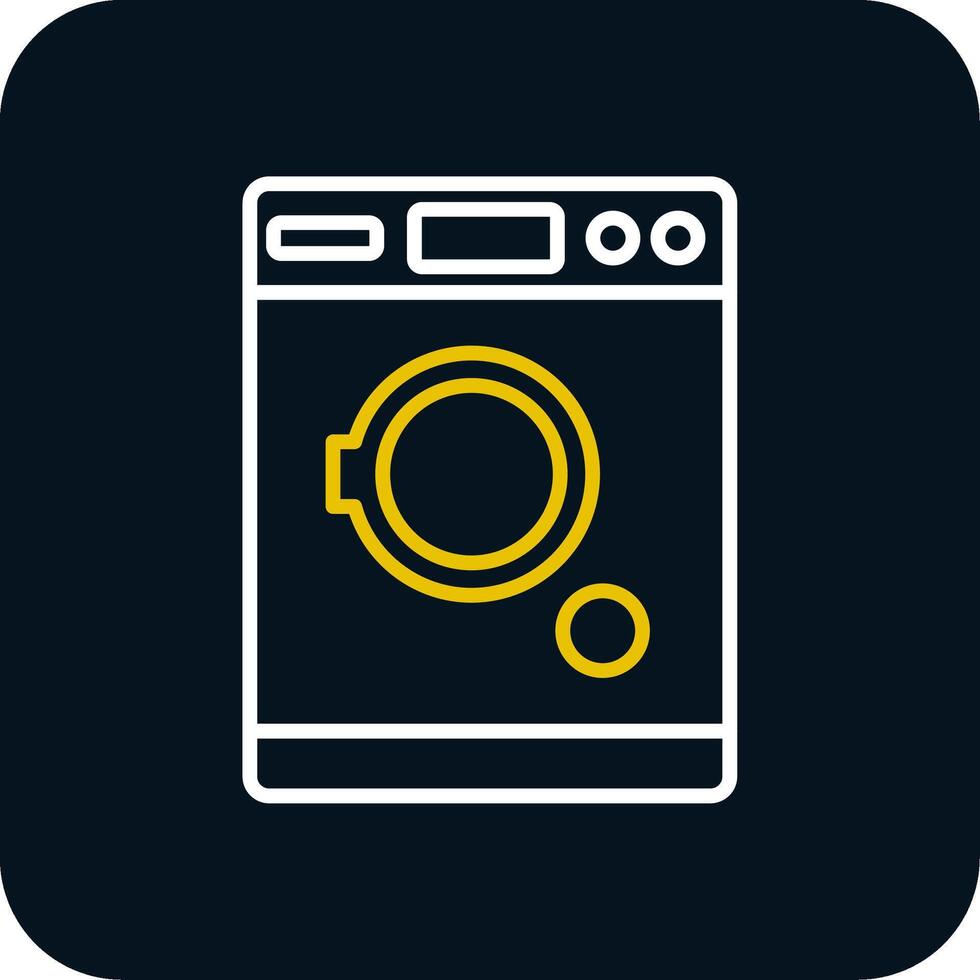 Tumble Dryer Line Red Circle Icon vector