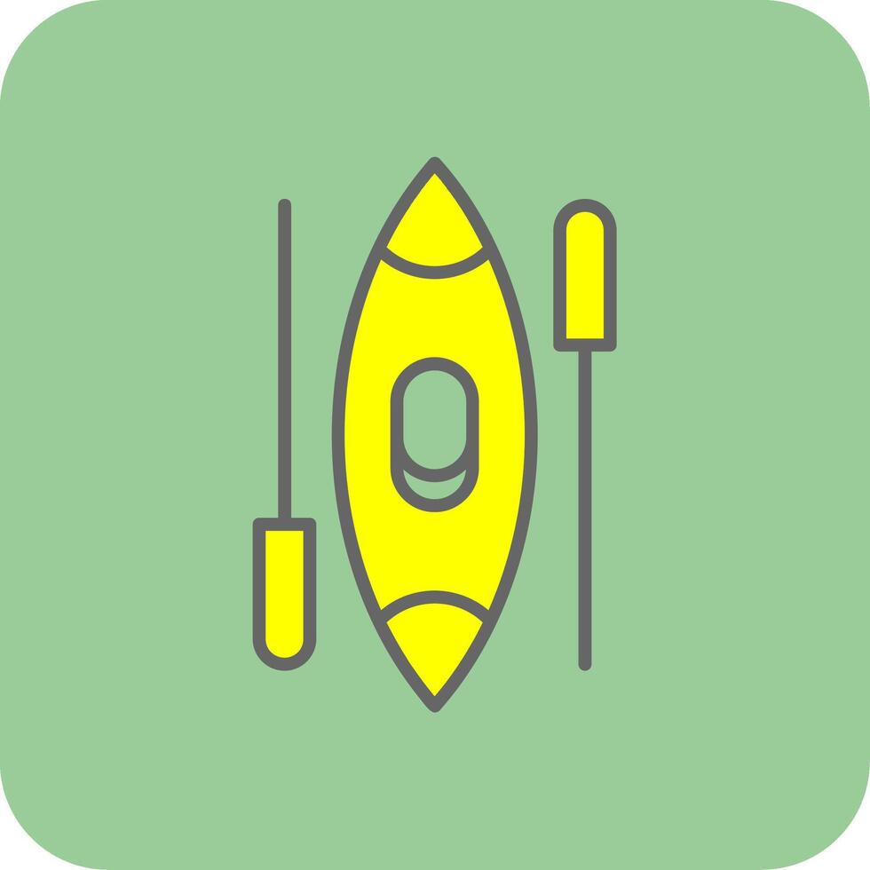 Canoe Filled Yellow Icon vector