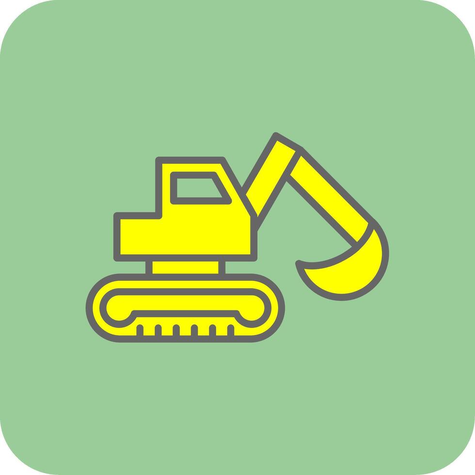 Digger Filled Yellow Icon vector