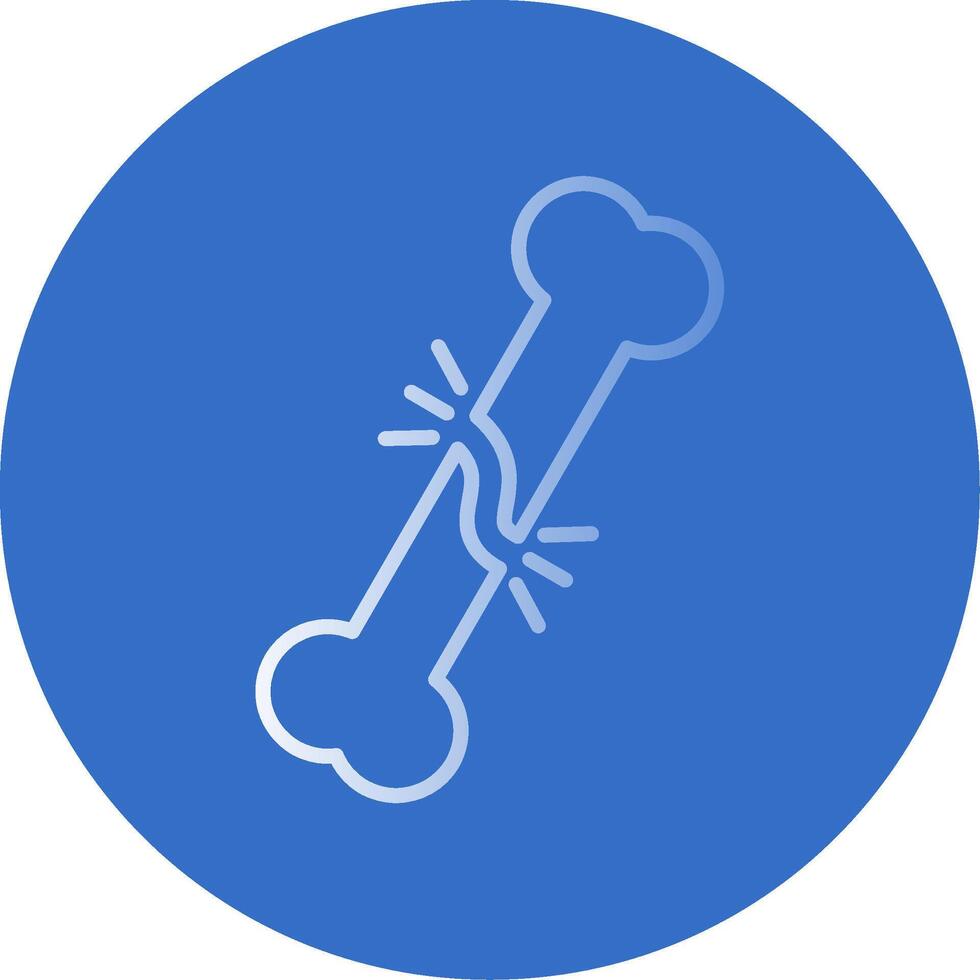 Broken Bone Flat Bubble Icon vector