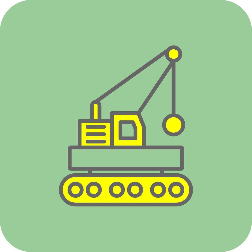 Wrecking Ball Filled Yellow Icon vector