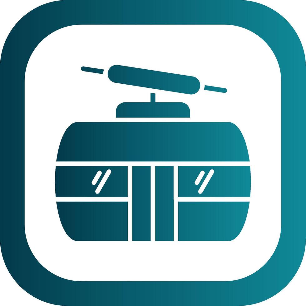 Cableway Filled Yellow Icon vector