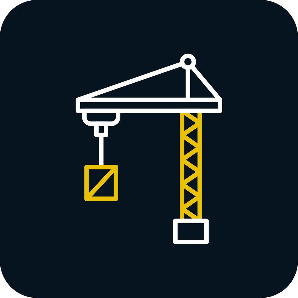 Port Crane Line Yellow White Icon vector