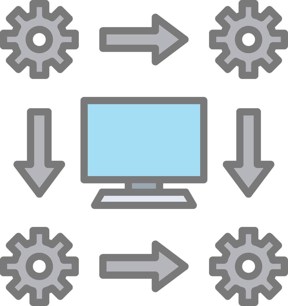 Workflow Line Filled Light Icon vector