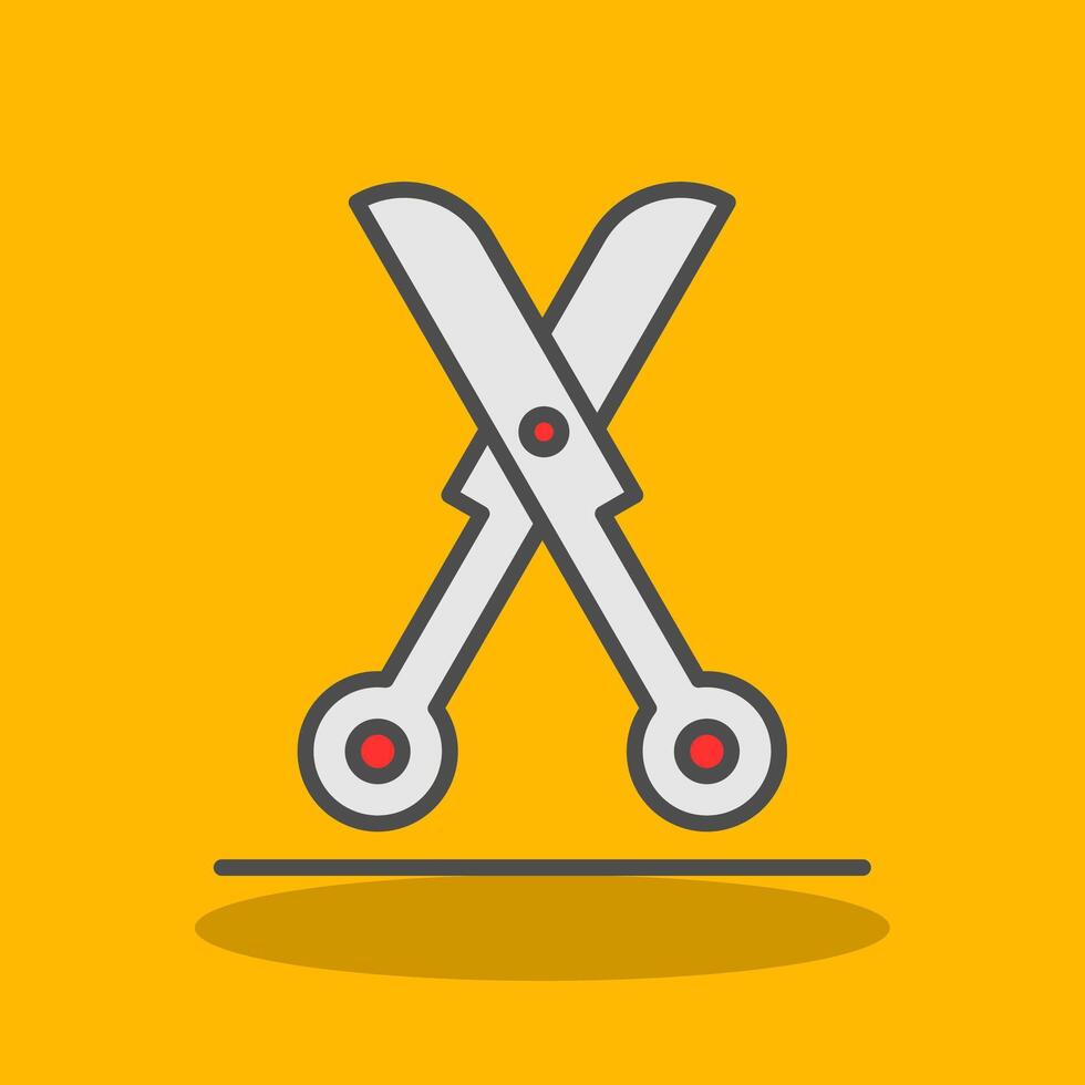 Shears Filled Shadow Icon vector