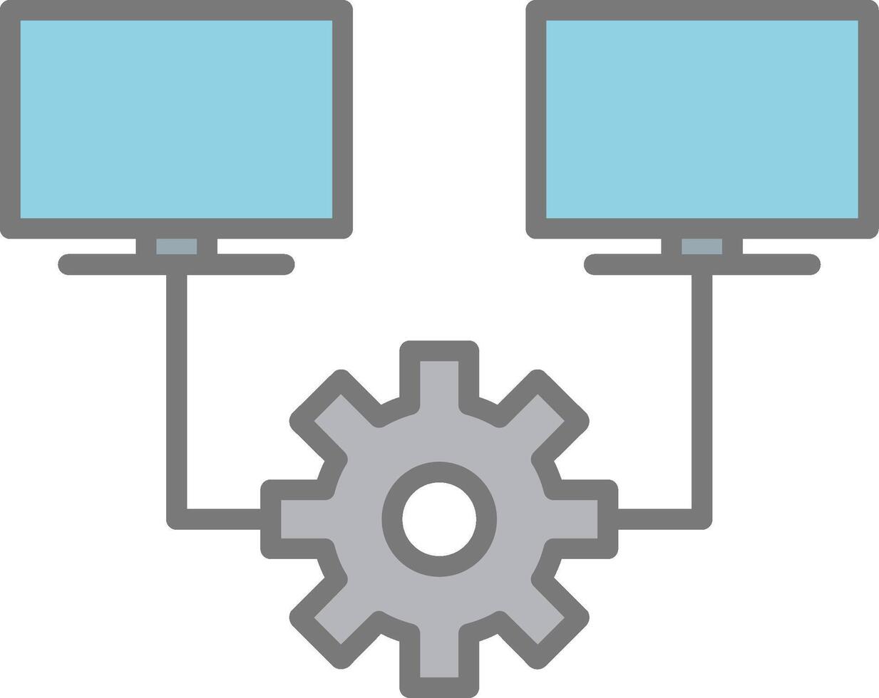 Multitask Line Filled Light Icon vector