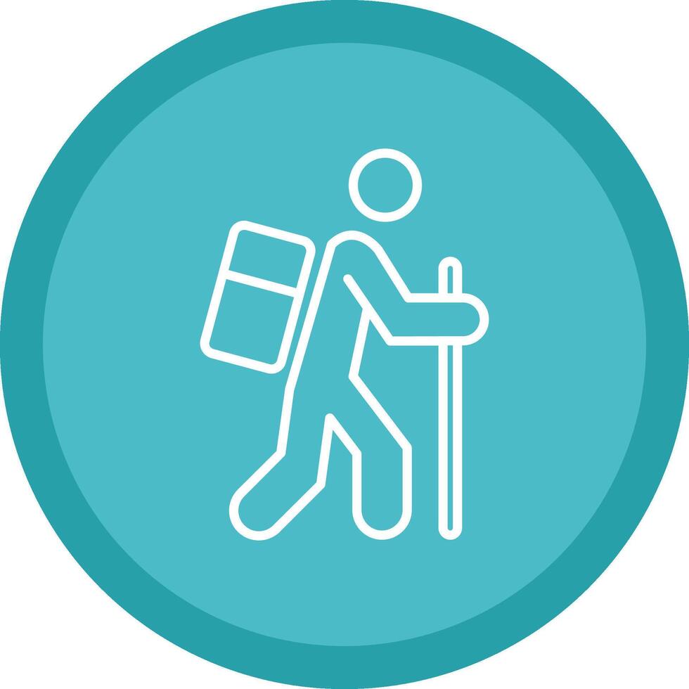 Hiking Line Multi Circle Icon vector
