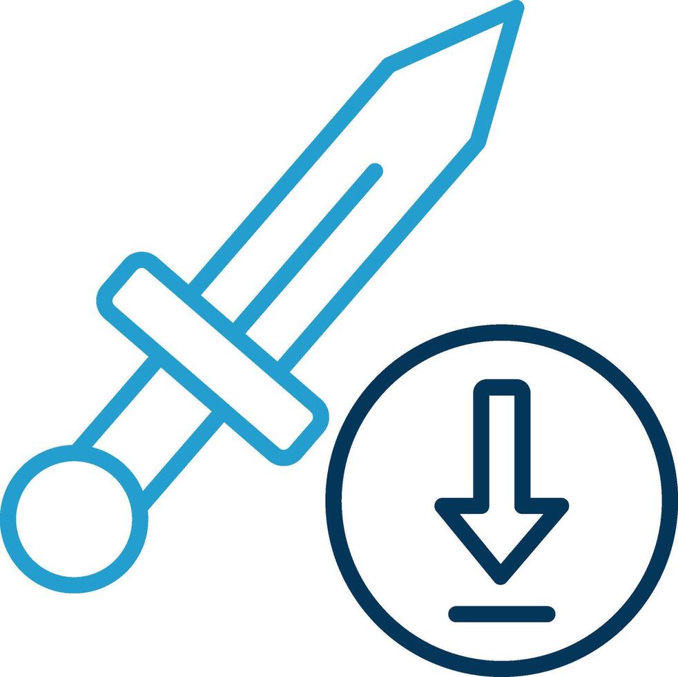 Weapon Line Blue Two Color Icon vector