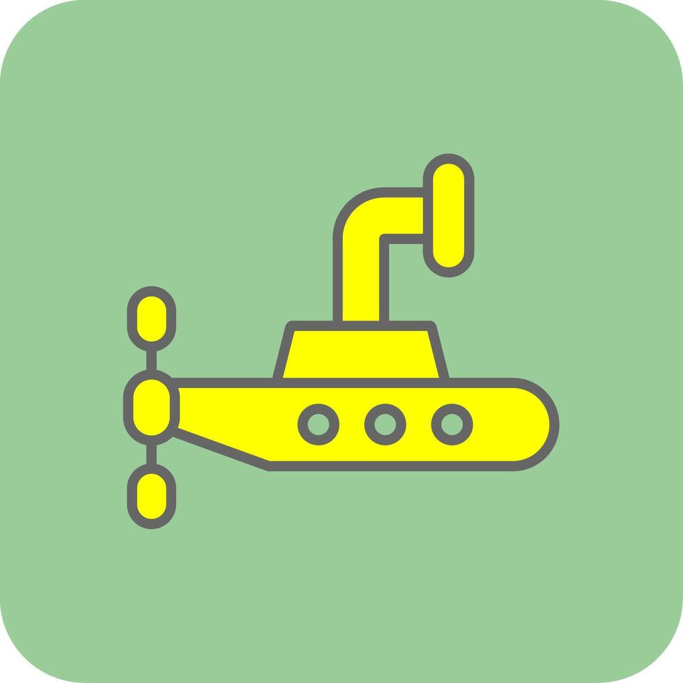 Submarine Filled Yellow Icon vector