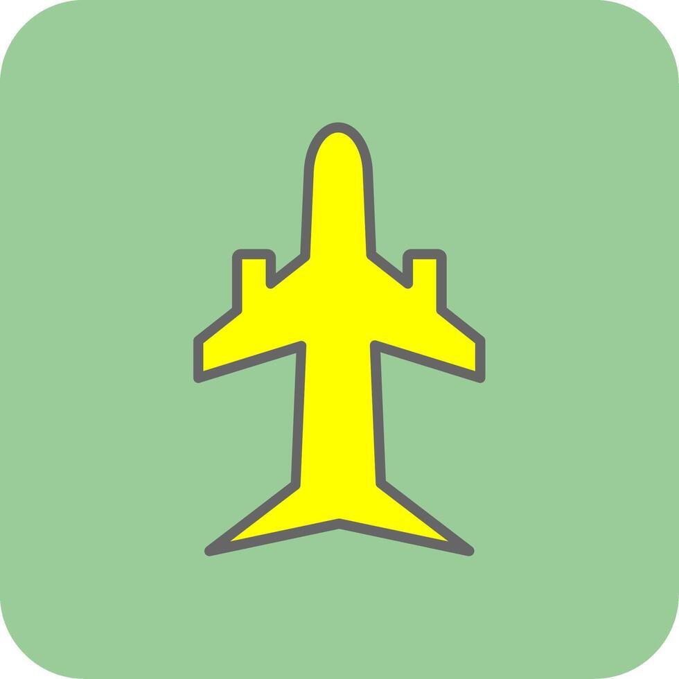 Plane Filled Yellow Icon vector