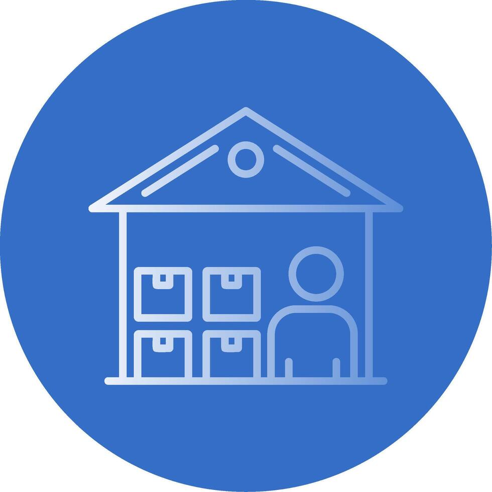 Warehouse Manager Flat Bubble Icon vector