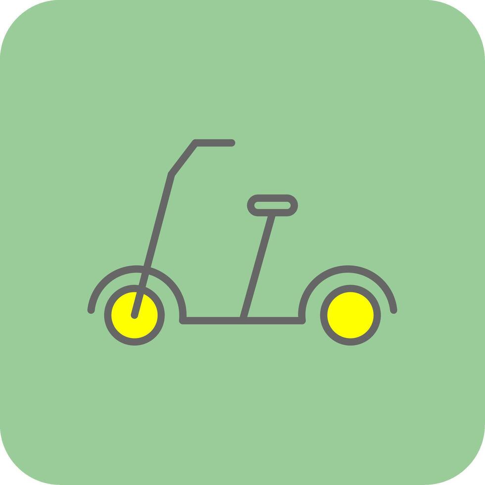 Kick Scooter Filled Yellow Icon vector