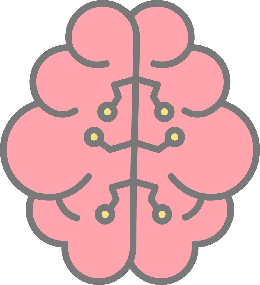 Artificial Intelligence Line Filled Light Icon vector