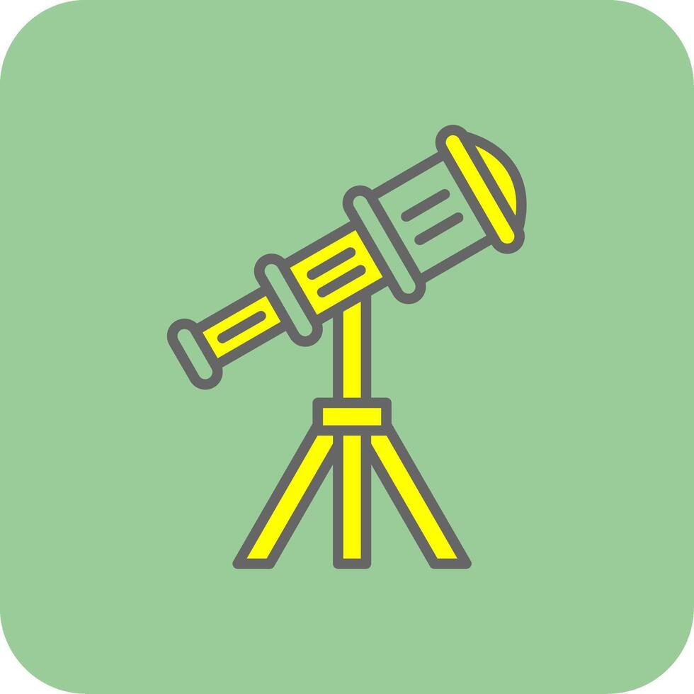 Telescope Filled Yellow Icon vector