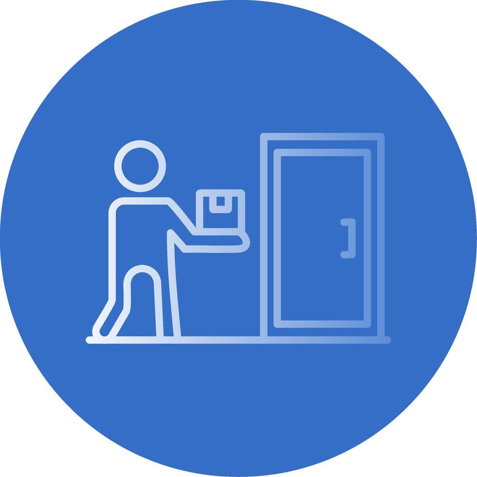 Door To Door Delivery Flat Bubble Icon vector