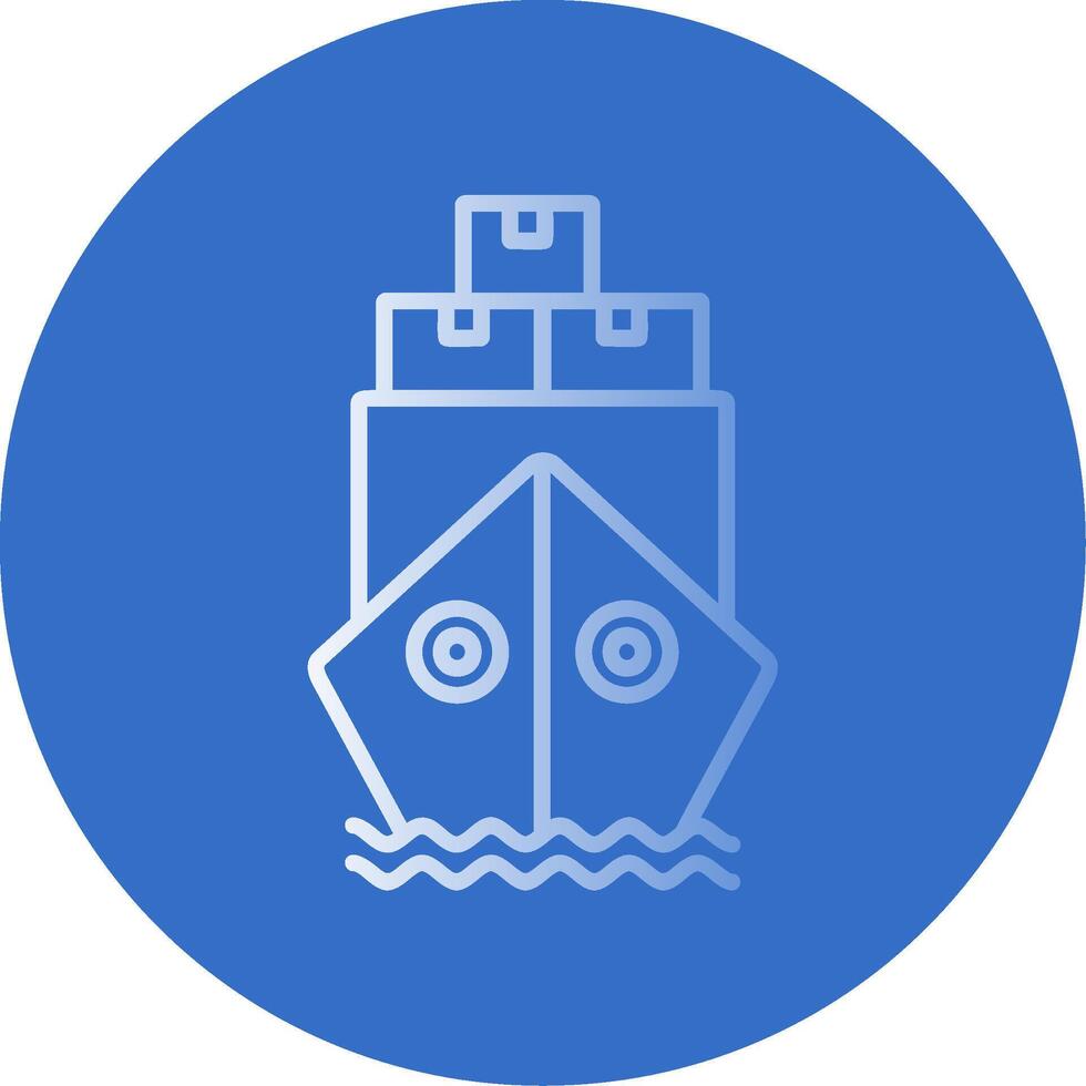 Embarcacion por mar plano burbuja icono vector