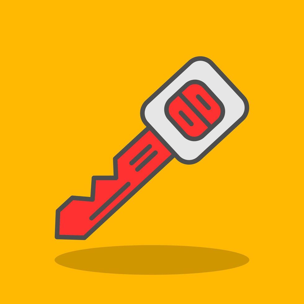 Car Key Filled Shadow Icon vector
