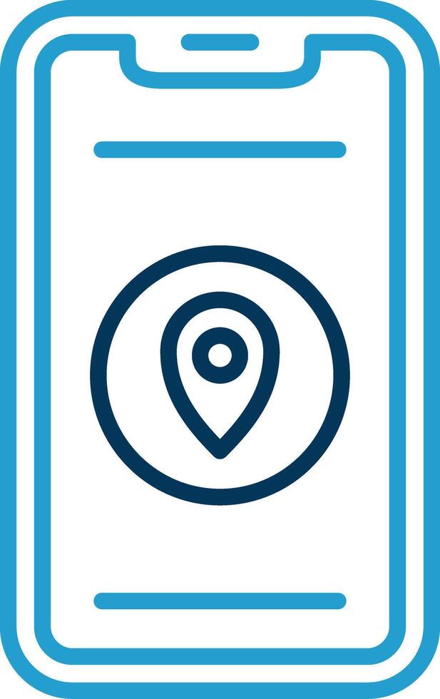 Mobile Line Blue Two Color Icon vector