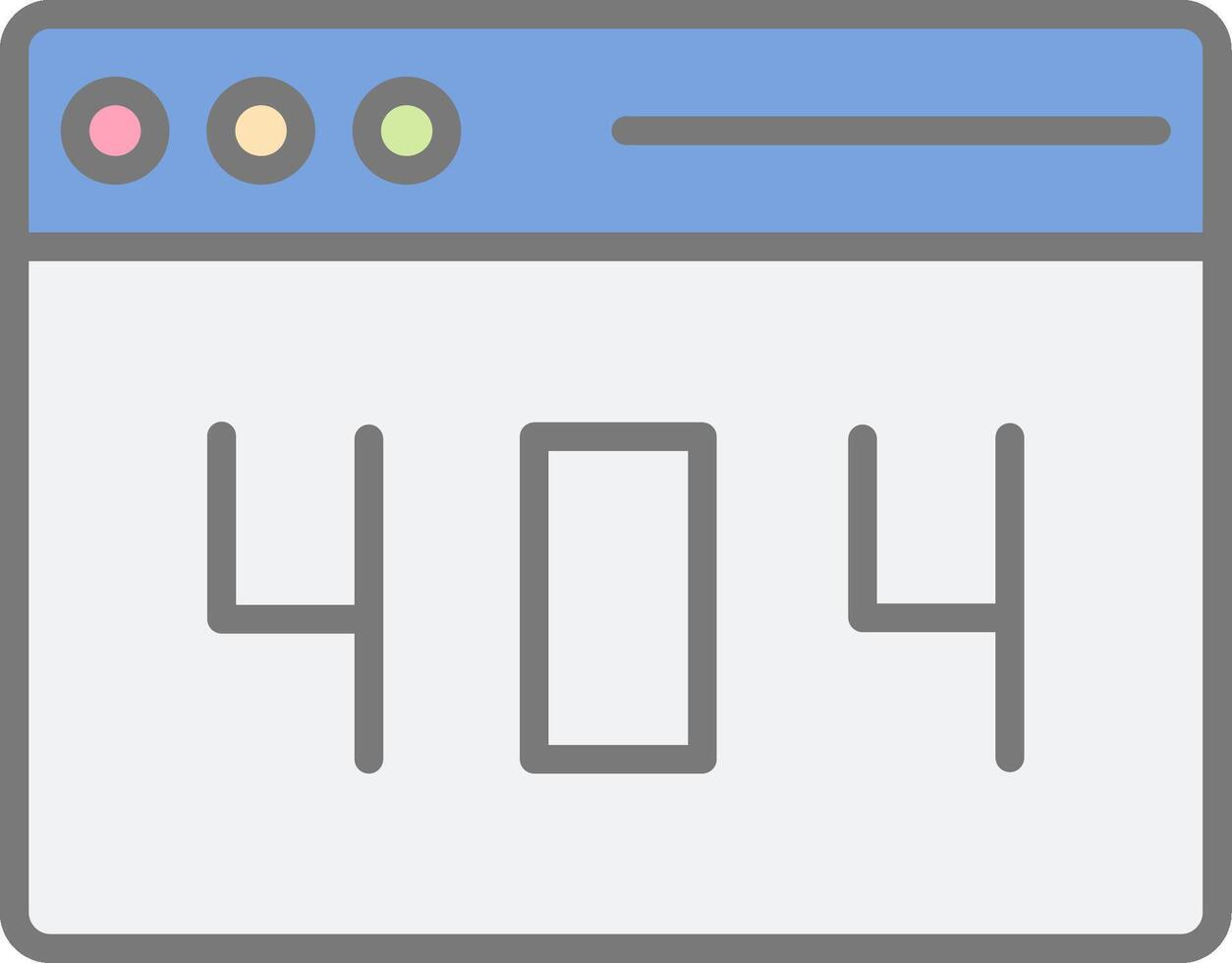 Error 404 Line Filled Light Icon vector