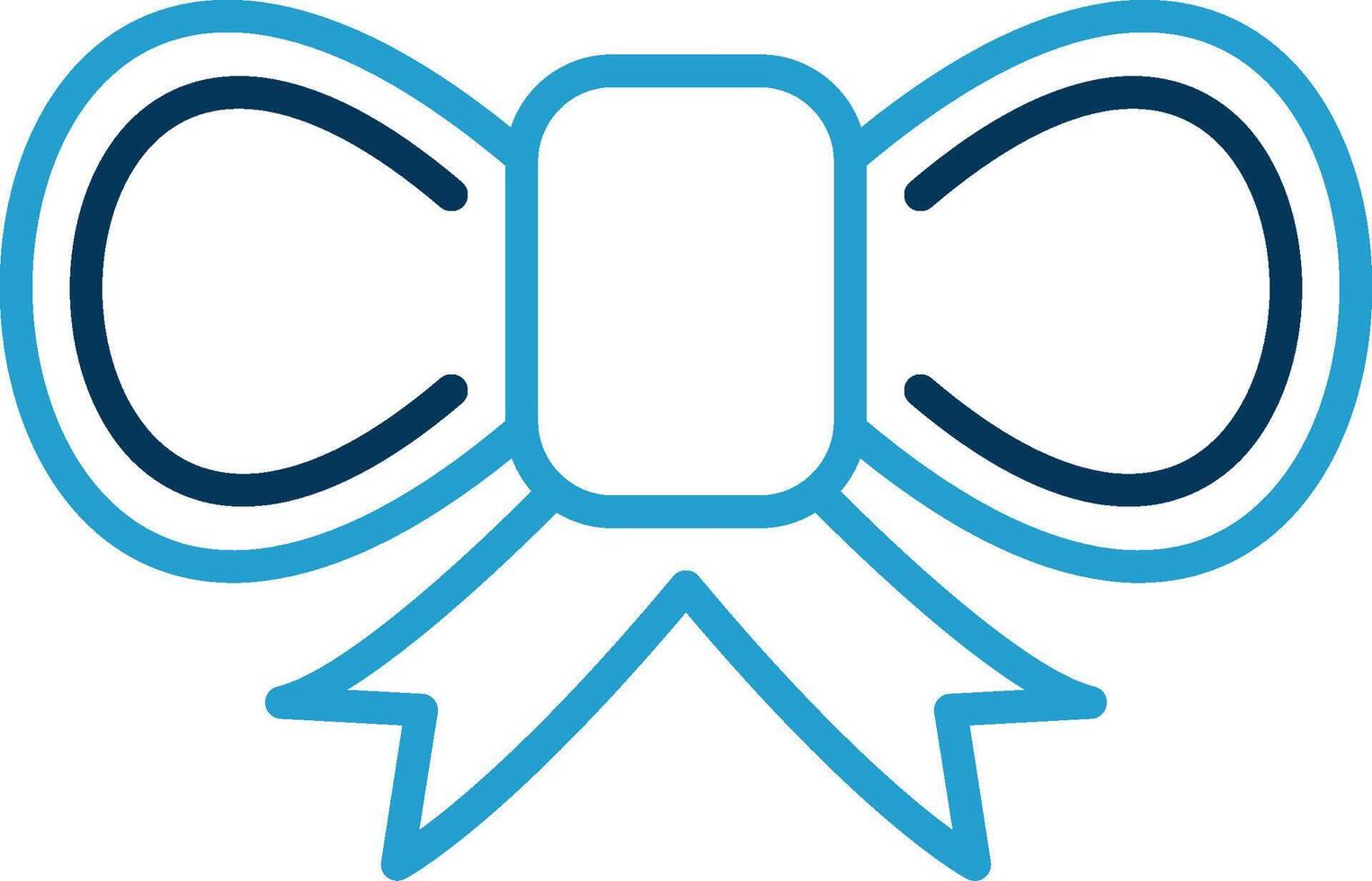 Bow Line Blue Two Color Icon vector