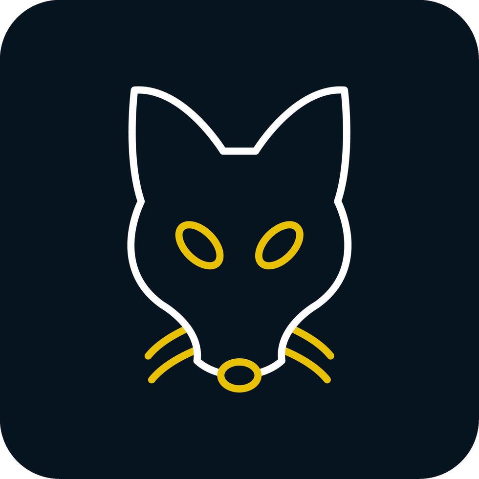 Fox Line Red Circle Icon vector