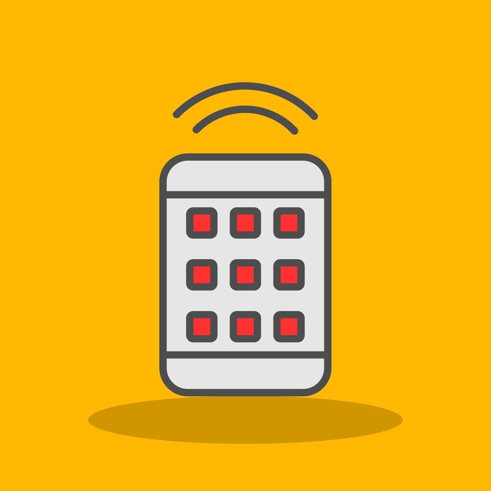 Remote Control Filled Shadow Icon vector