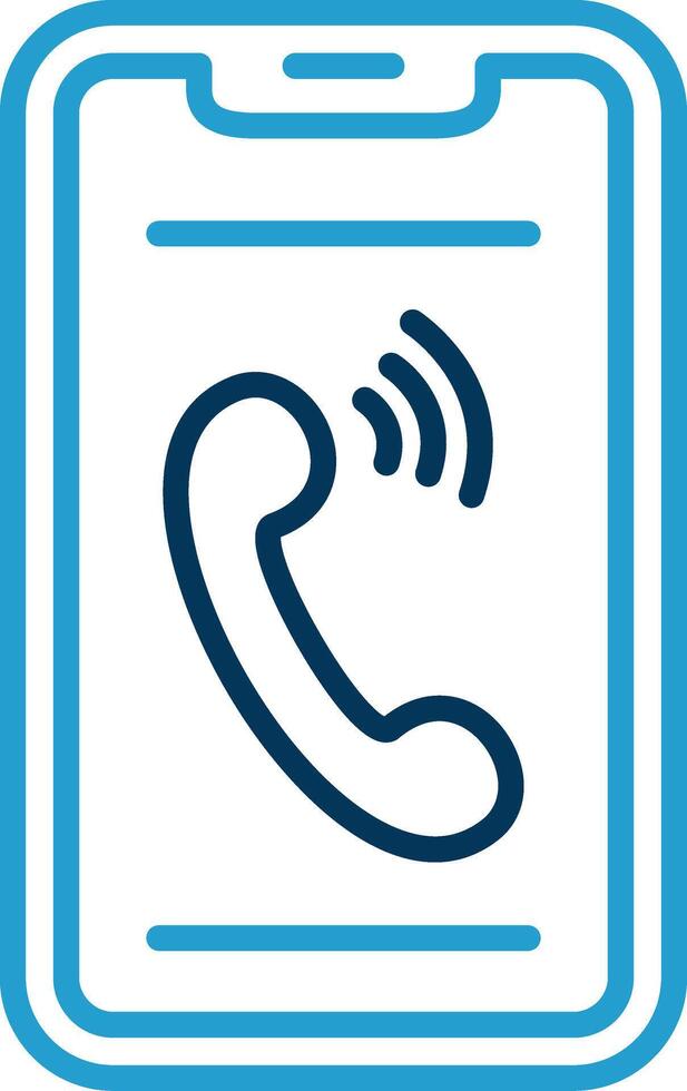 Phone Line Blue Two Color Icon vector