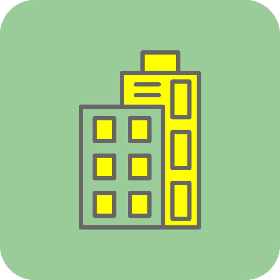 Building Filled Yellow Icon vector