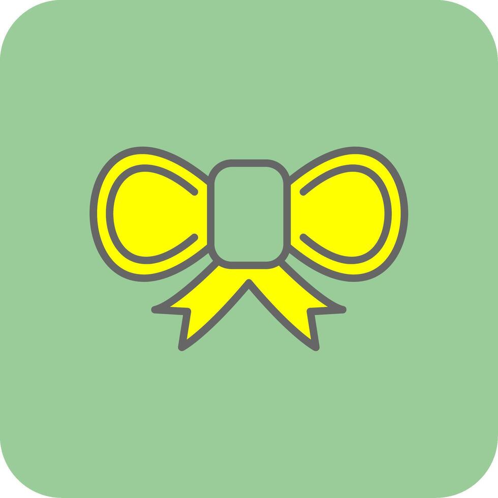 Bow Filled Yellow Icon vector