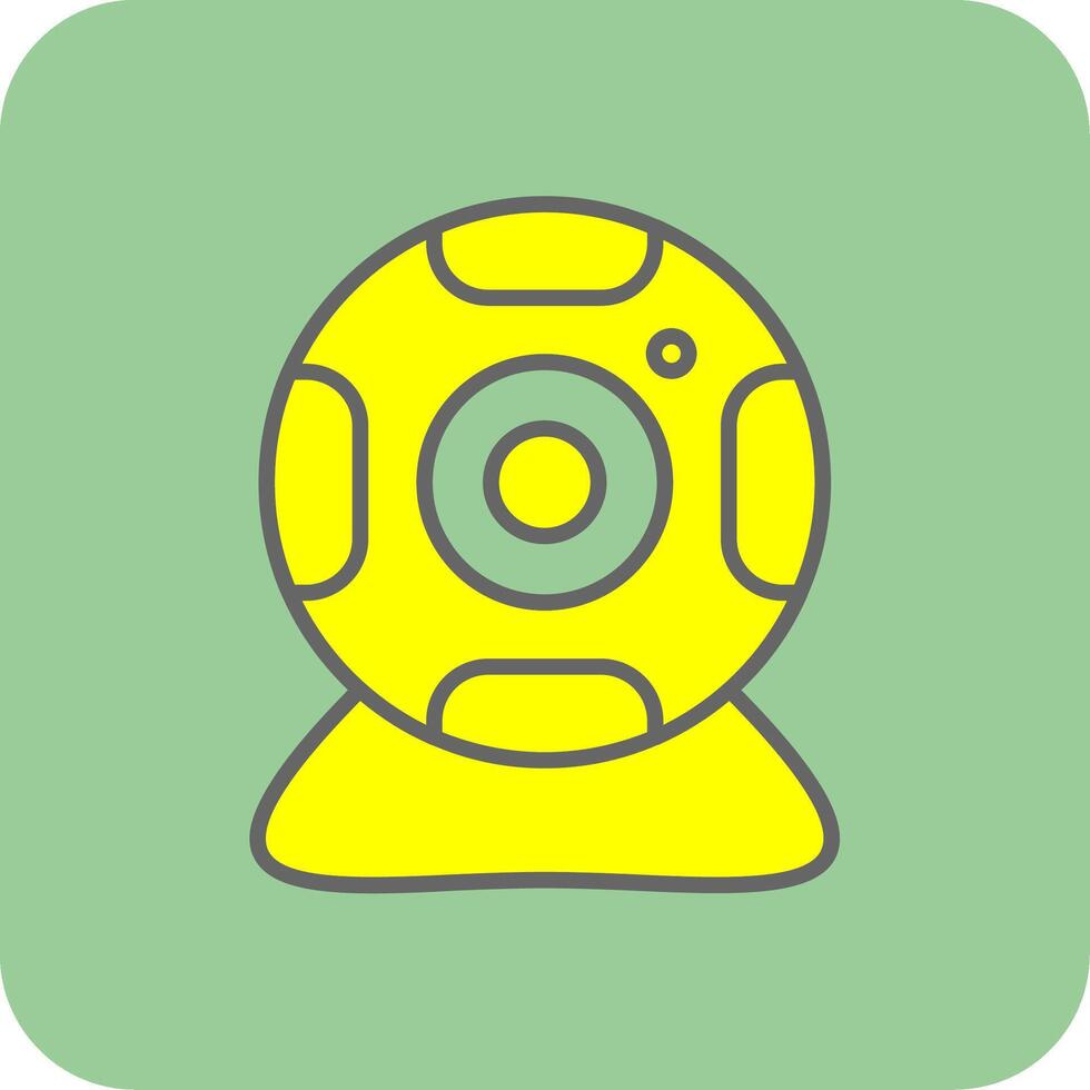 Web Cam Filled Yellow Icon vector