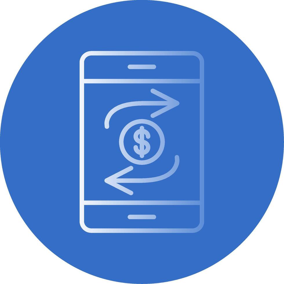 Mobile Transaction Flat Bubble Icon vector