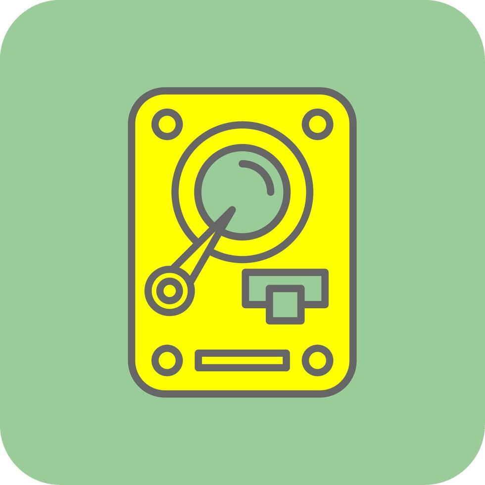 Hard Disk Drive Filled Yellow Icon vector