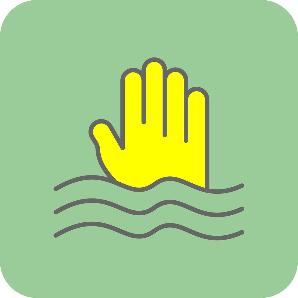 Sinking Filled Yellow Icon vector