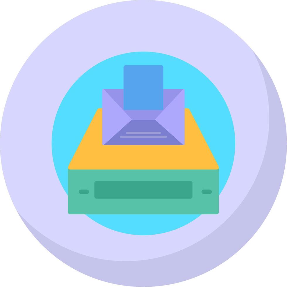 Project Inbox Flat Bubble Icon vector