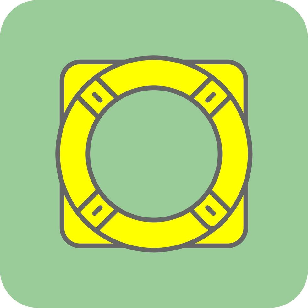 Life Ring Filled Yellow Icon vector