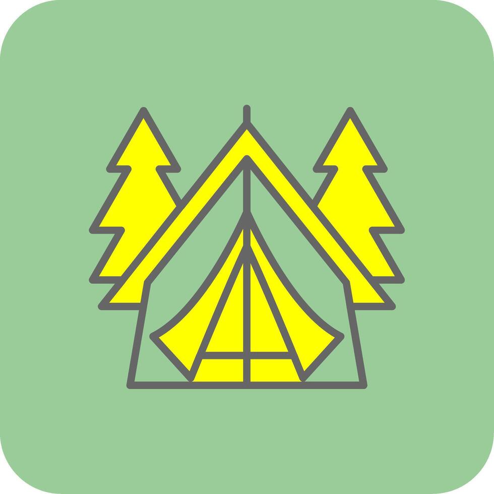 Tent Filled Yellow Icon vector