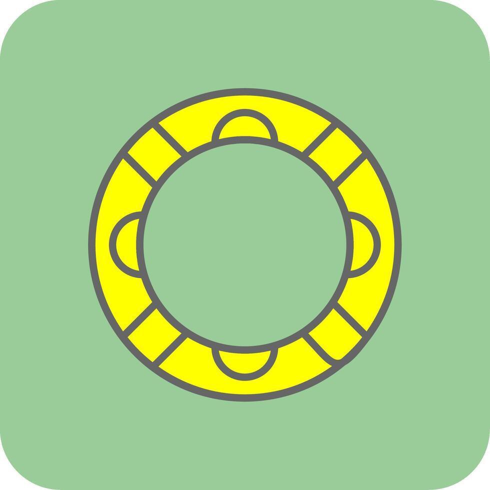 Rubber Ring Filled Yellow Icon vector