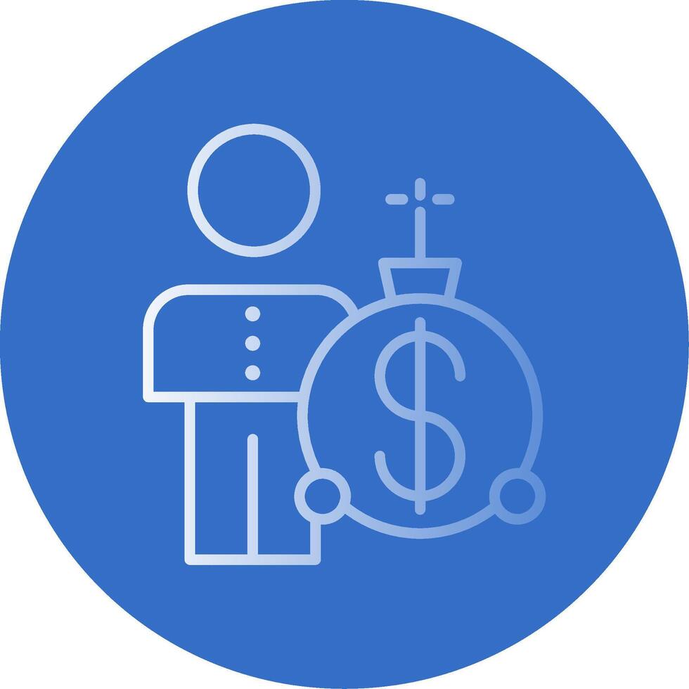 Debt Problems Flat Bubble Icon vector